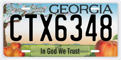 GA license plate CTX6348