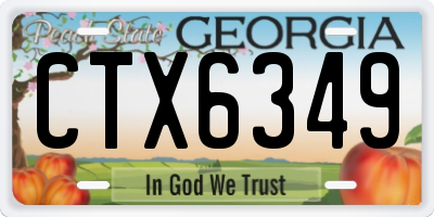 GA license plate CTX6349
