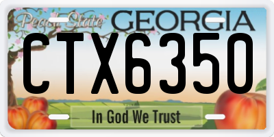GA license plate CTX6350