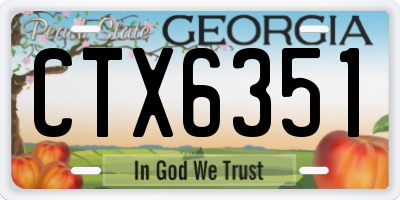 GA license plate CTX6351