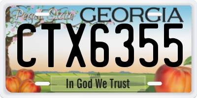 GA license plate CTX6355