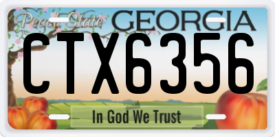 GA license plate CTX6356