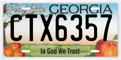 GA license plate CTX6357