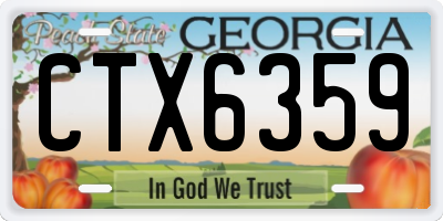 GA license plate CTX6359