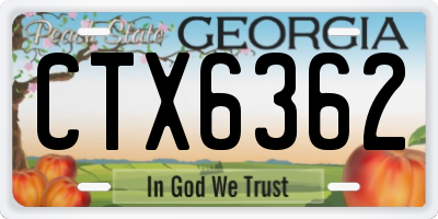 GA license plate CTX6362