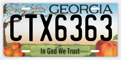 GA license plate CTX6363