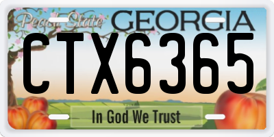 GA license plate CTX6365