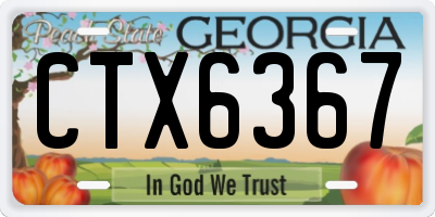 GA license plate CTX6367