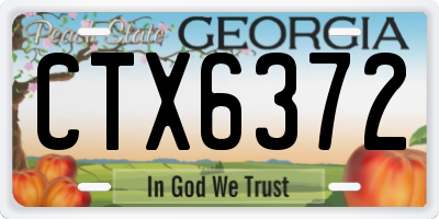 GA license plate CTX6372