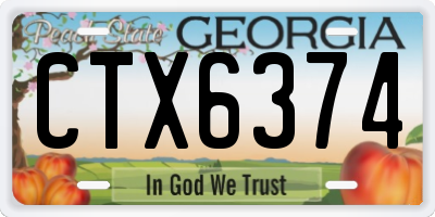 GA license plate CTX6374