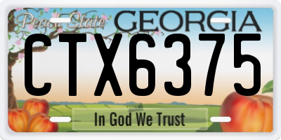 GA license plate CTX6375
