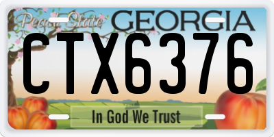 GA license plate CTX6376