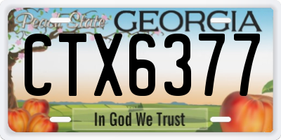 GA license plate CTX6377