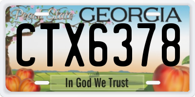 GA license plate CTX6378