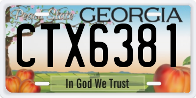 GA license plate CTX6381