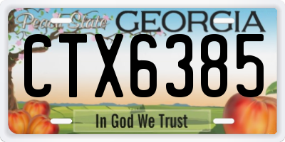 GA license plate CTX6385