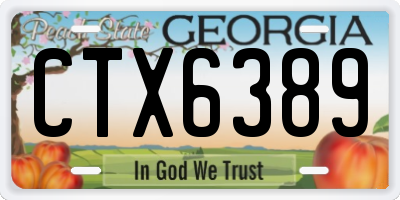 GA license plate CTX6389
