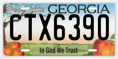GA license plate CTX6390