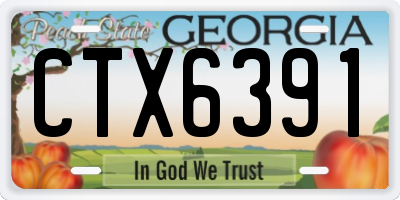 GA license plate CTX6391