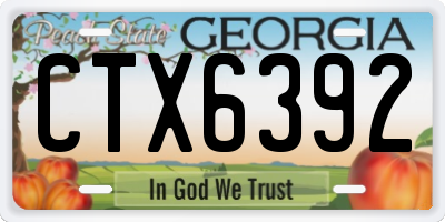 GA license plate CTX6392