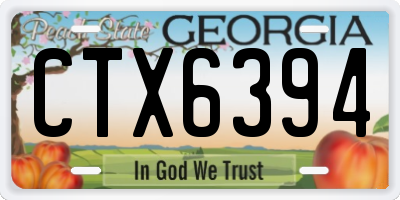 GA license plate CTX6394