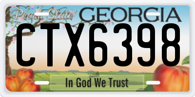GA license plate CTX6398