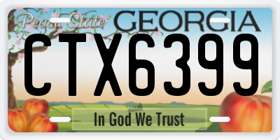 GA license plate CTX6399