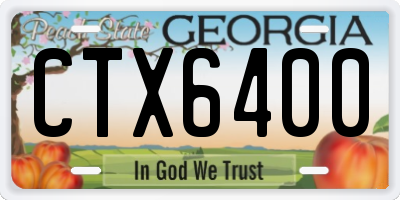 GA license plate CTX6400