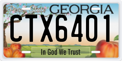 GA license plate CTX6401