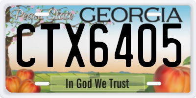 GA license plate CTX6405
