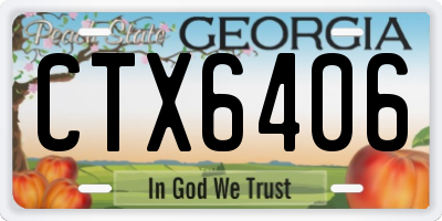 GA license plate CTX6406