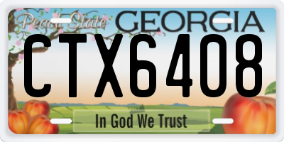 GA license plate CTX6408