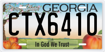 GA license plate CTX6410