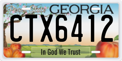 GA license plate CTX6412