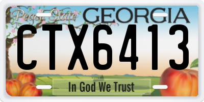 GA license plate CTX6413