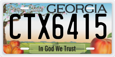 GA license plate CTX6415