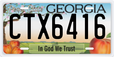 GA license plate CTX6416