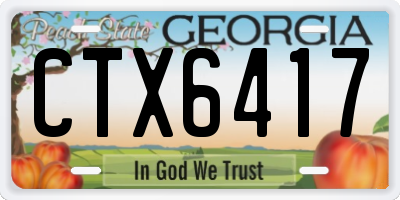 GA license plate CTX6417