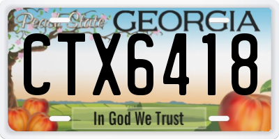 GA license plate CTX6418
