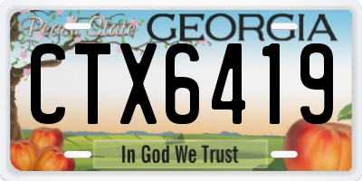 GA license plate CTX6419