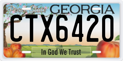 GA license plate CTX6420