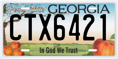 GA license plate CTX6421