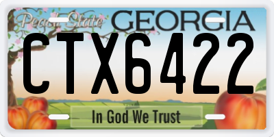 GA license plate CTX6422