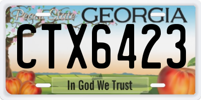 GA license plate CTX6423