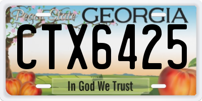 GA license plate CTX6425