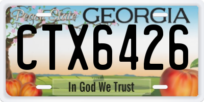GA license plate CTX6426