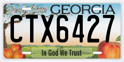GA license plate CTX6427