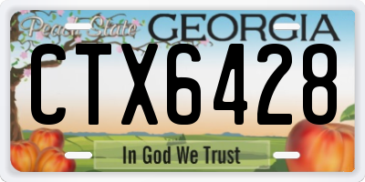 GA license plate CTX6428