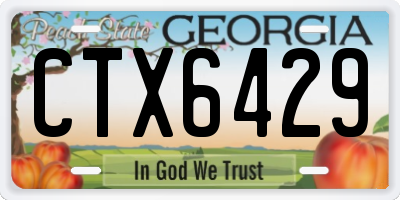 GA license plate CTX6429