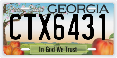 GA license plate CTX6431